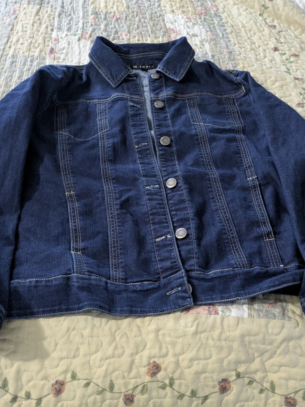 Women's Dark Blue Denim Jean Jacket by H&M